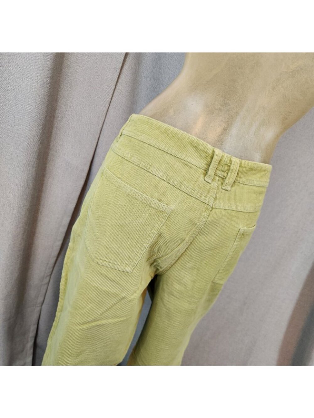 Garnet Hill Lime Green Corduroy Straight Leg Pants Slacks Size 16 LONG 36 Wx33 I - Picture 5 of 8